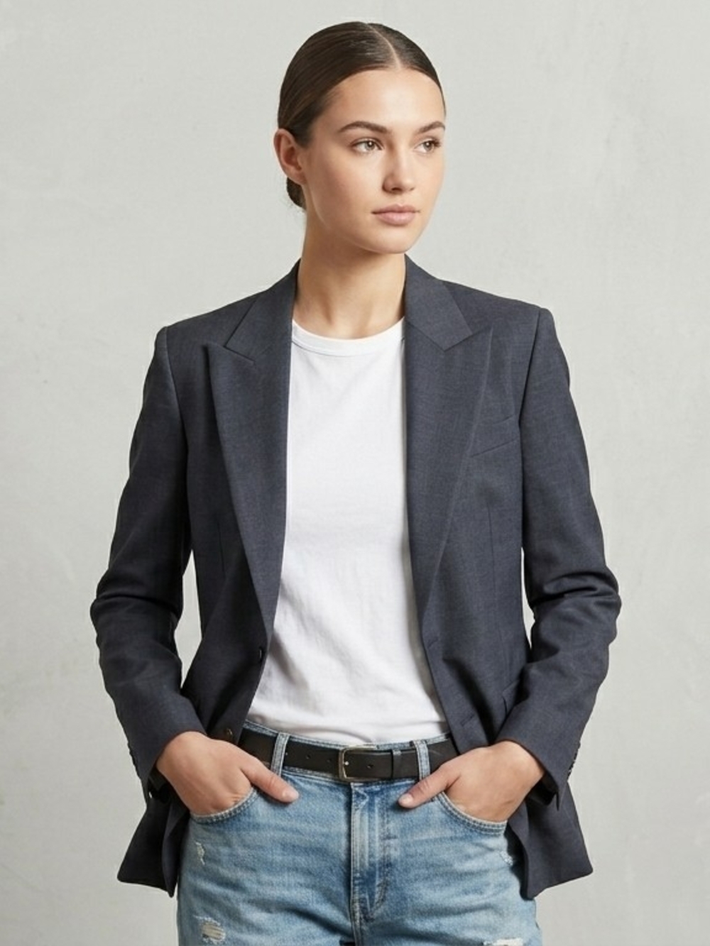 Classic Charcoal  Theory Blazer - Women's Structured Suit Jacket